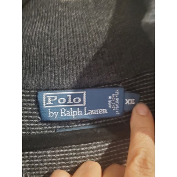 Vtg Polo by Ralph Lauren 100% Merino Wool Collared Quarter Zip Sweater, Size XXL - Picture 5 of 7